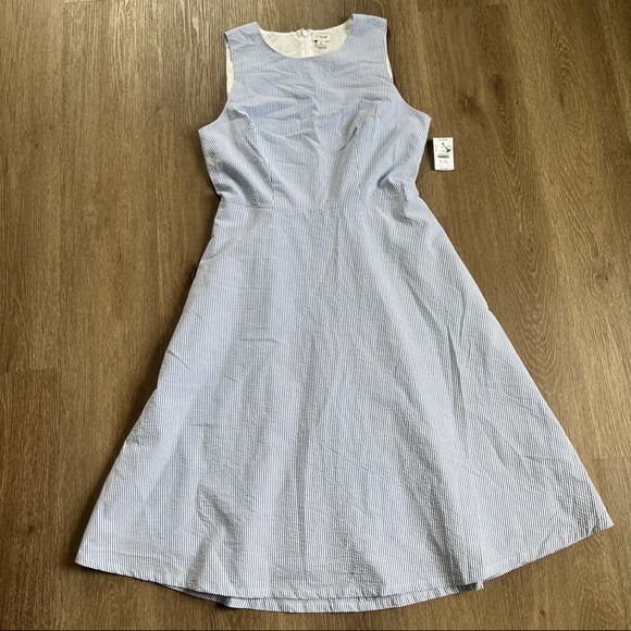 J. Crew Dresses & Skirts - NWT J. Crew blue seersucker sleeveless dress size 8